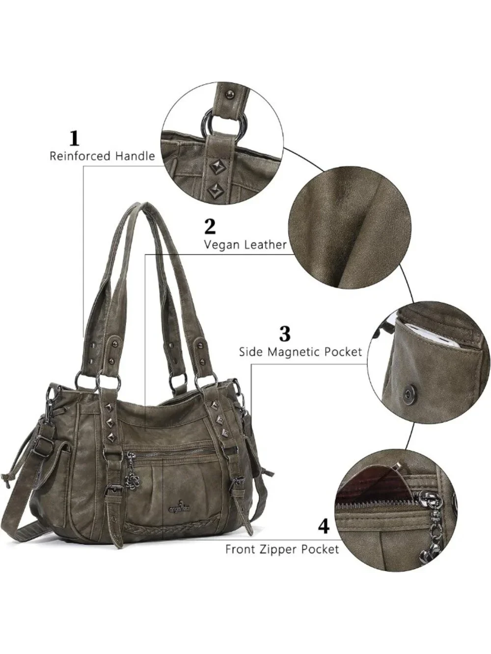 Chic Multi-Pocket Retro Hobo Tote Bag for Women | Stylish Shoulder Handbag
